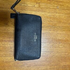 Coach Black Textured Wristlet